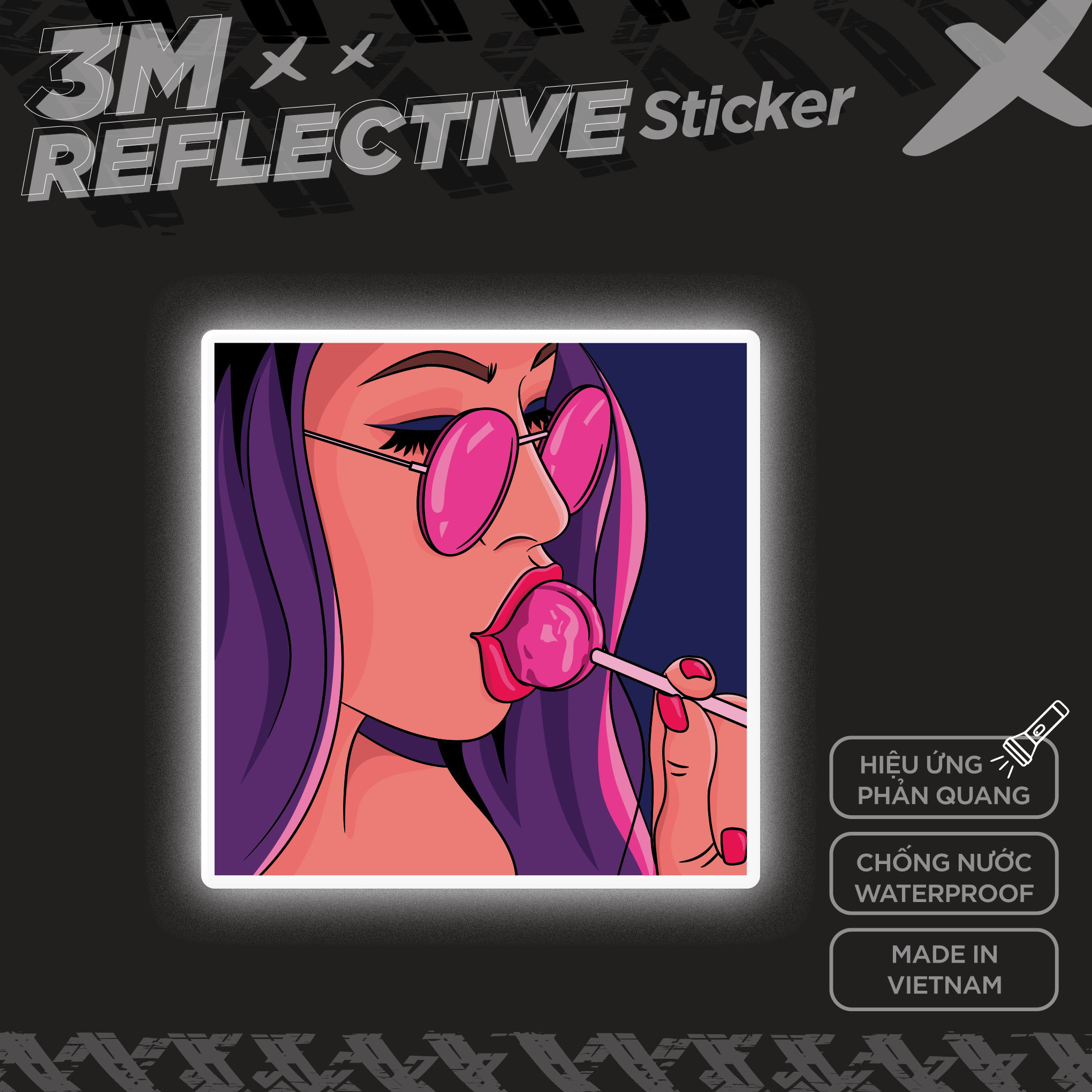 GIRL CANDY 3M - Reflective Sticker Die-cut Hình dán phản quang thương hiệu STICKER FACTORY