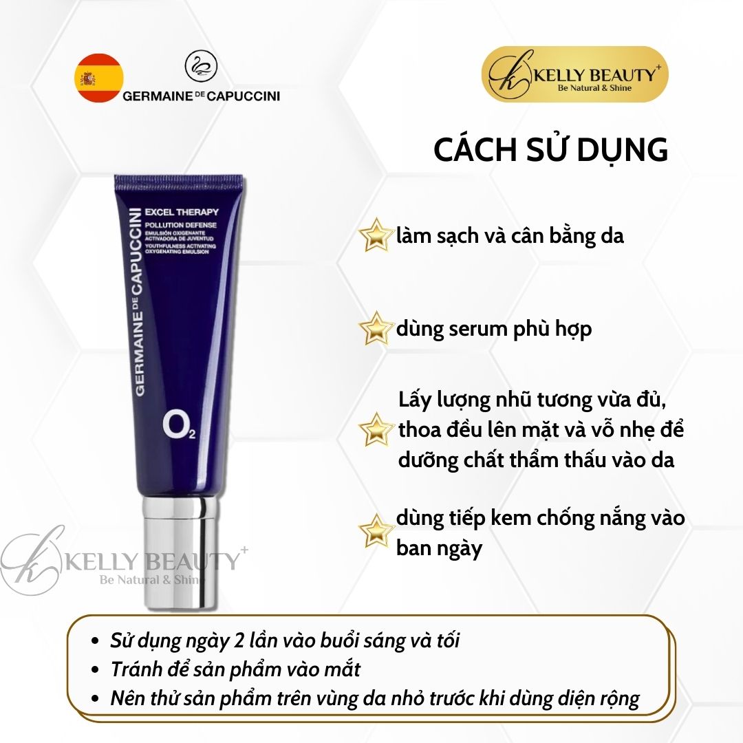 Nhũ Tương Thanh Lọc Trẻ Hóa Da Germaine Excel Therapy O2 Pollution Defense Emulsion | Kelly Beauty