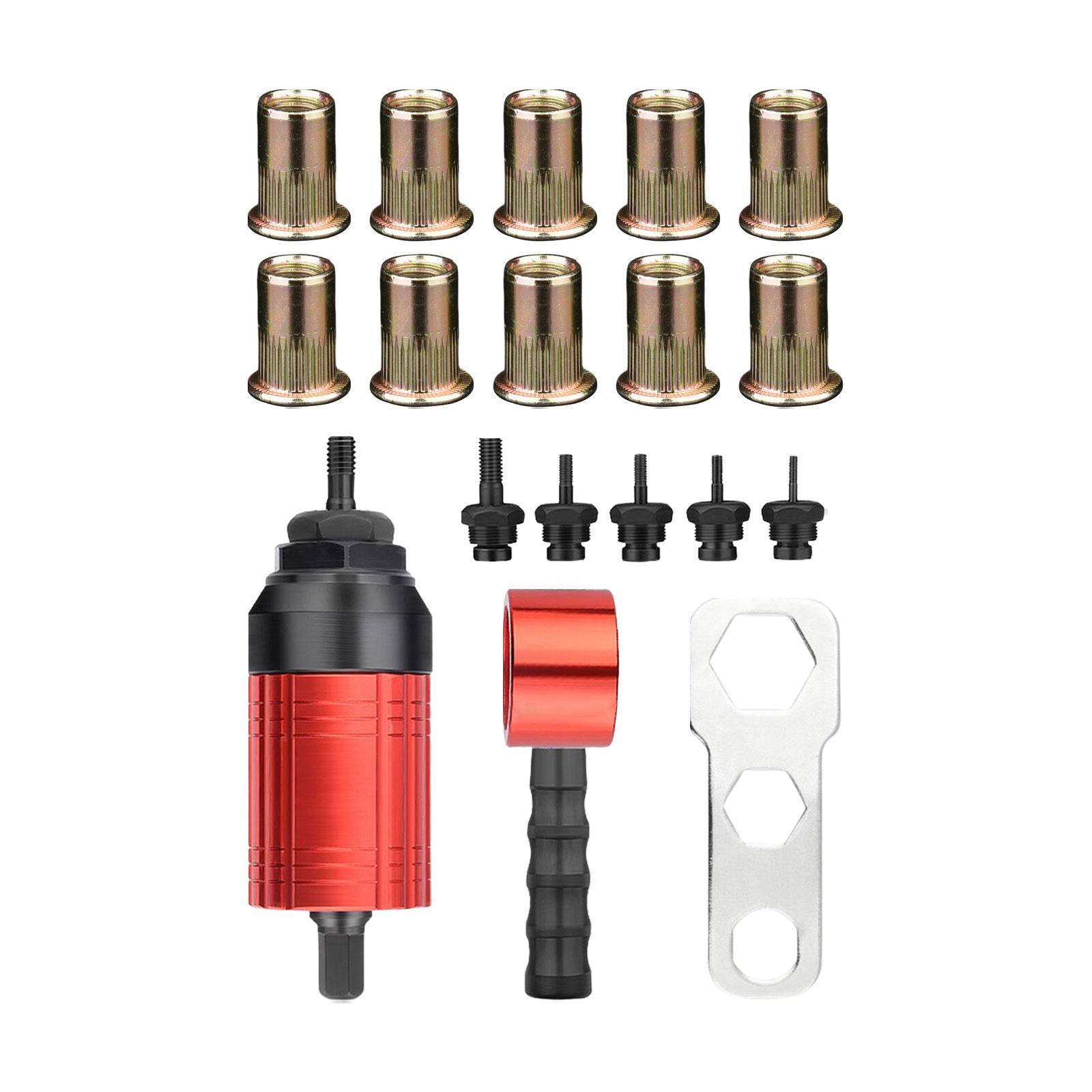 Rivet Nut Drill Adaptor Attachment Hand Riveter for Car Electrical Appliance