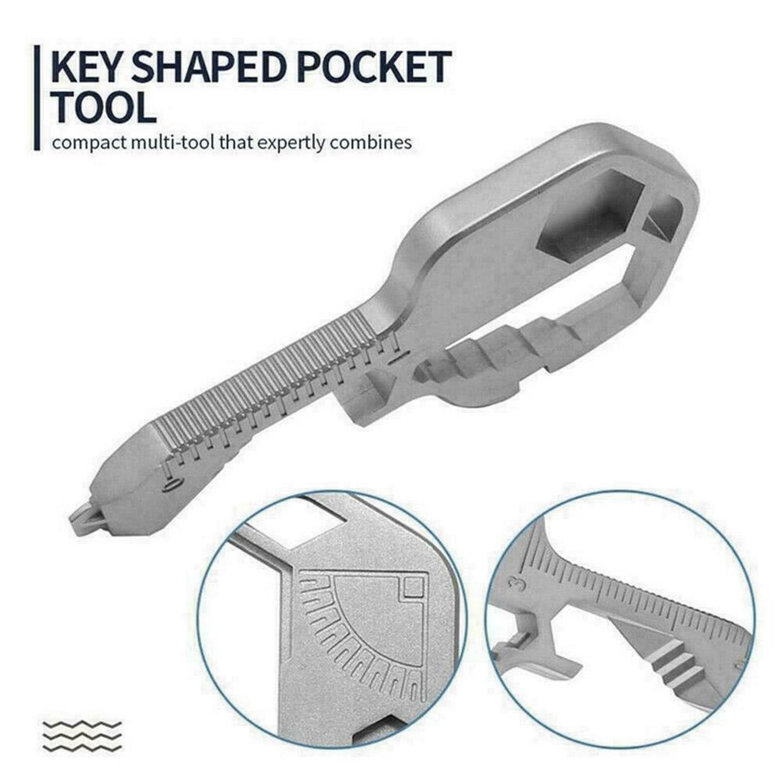 Stainless Steel Multi-Tool Key Shaped Pocket Tool Bottle Opener Tools