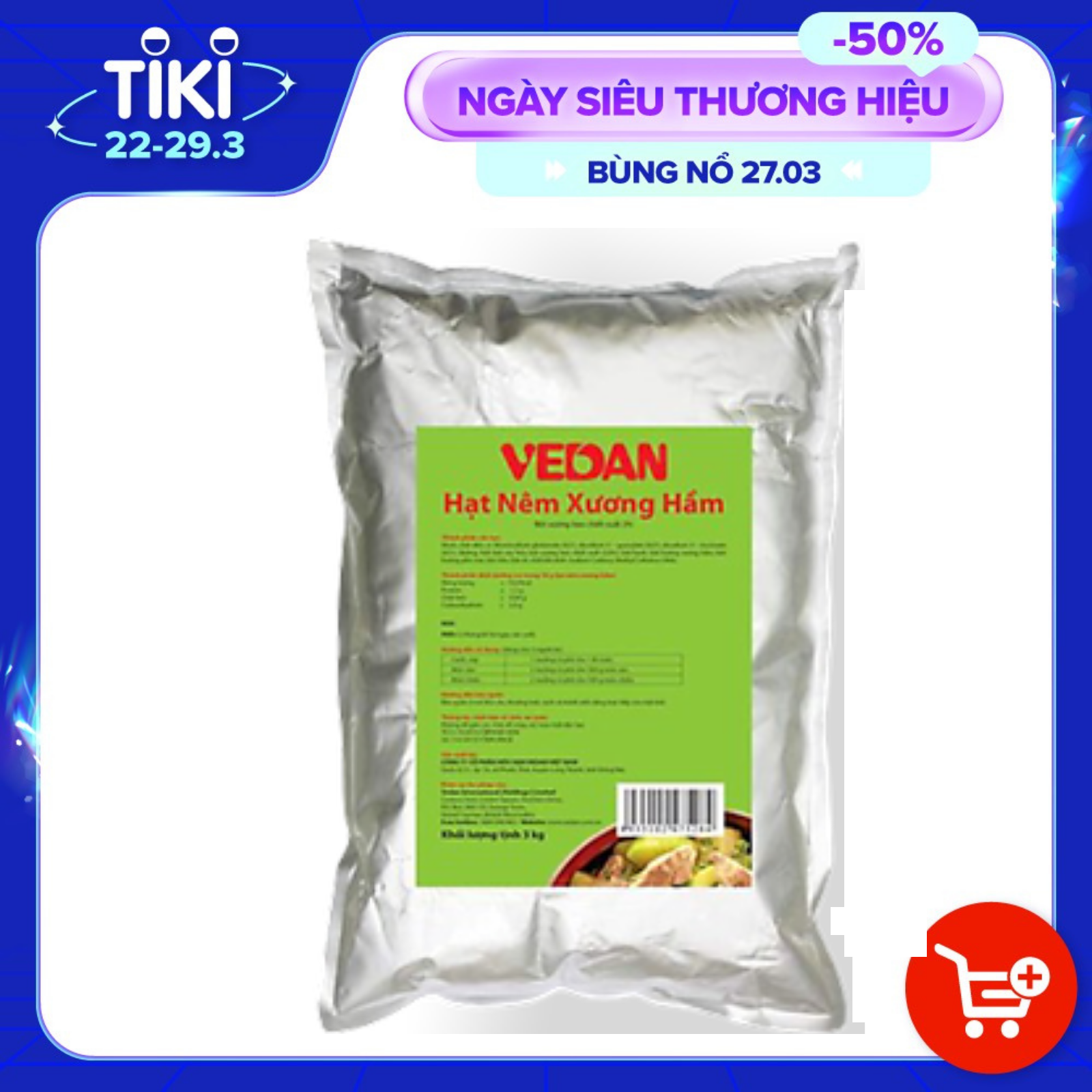 Hạt nêm xương hầm Vedan gói 3kg