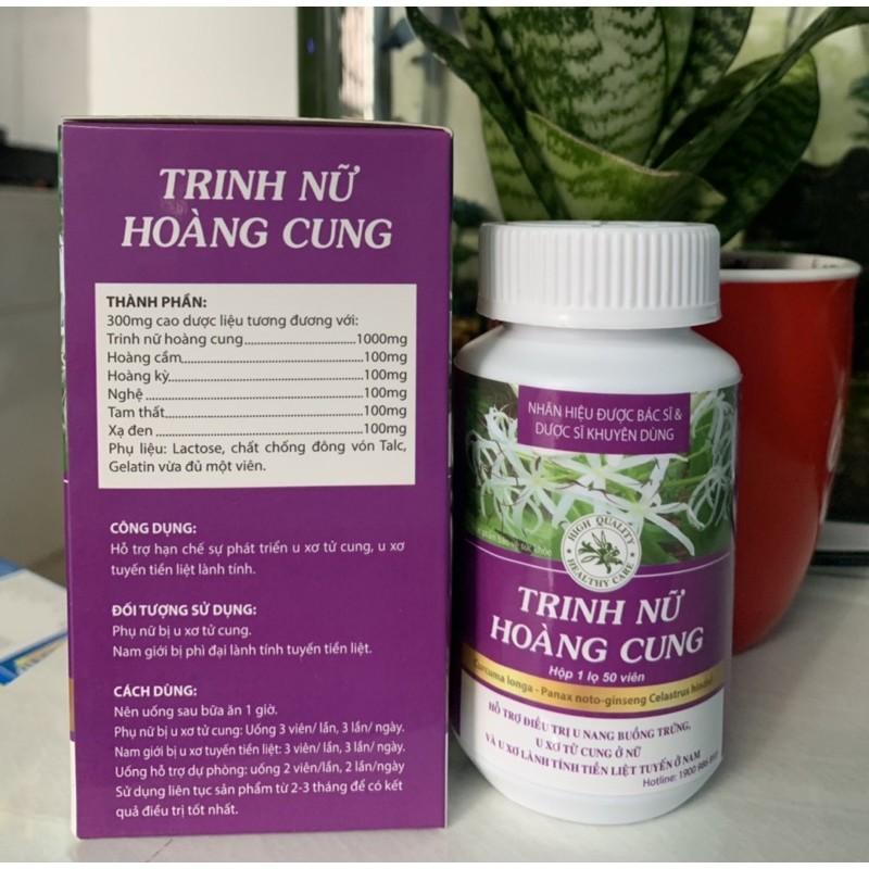 Trinh Nữ Hoàng Cung Hỗ trợ điều trị u xơ tử cung, u nang buồng trứng, u xơ tuyến tiền liệt hộp 50viên