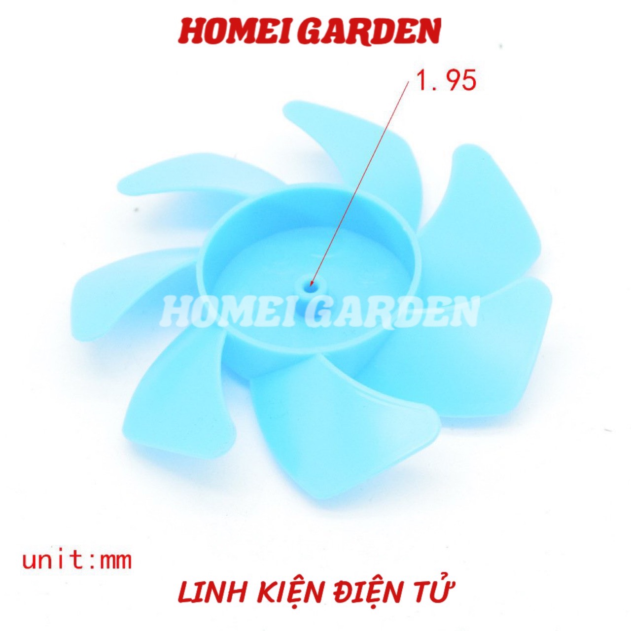 Cánh quạt mini 7 cánh đường kính 67mm trục 2mm hàng xịn - HM0128
