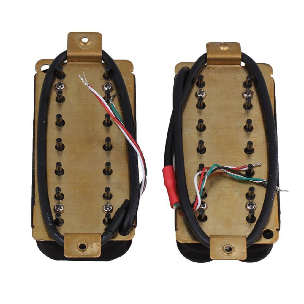 2 Đen Đàn Guitar Humbucker Bán Tải Đôi Phối Xanh Pickup Đàn Guitar Phụ Kiện