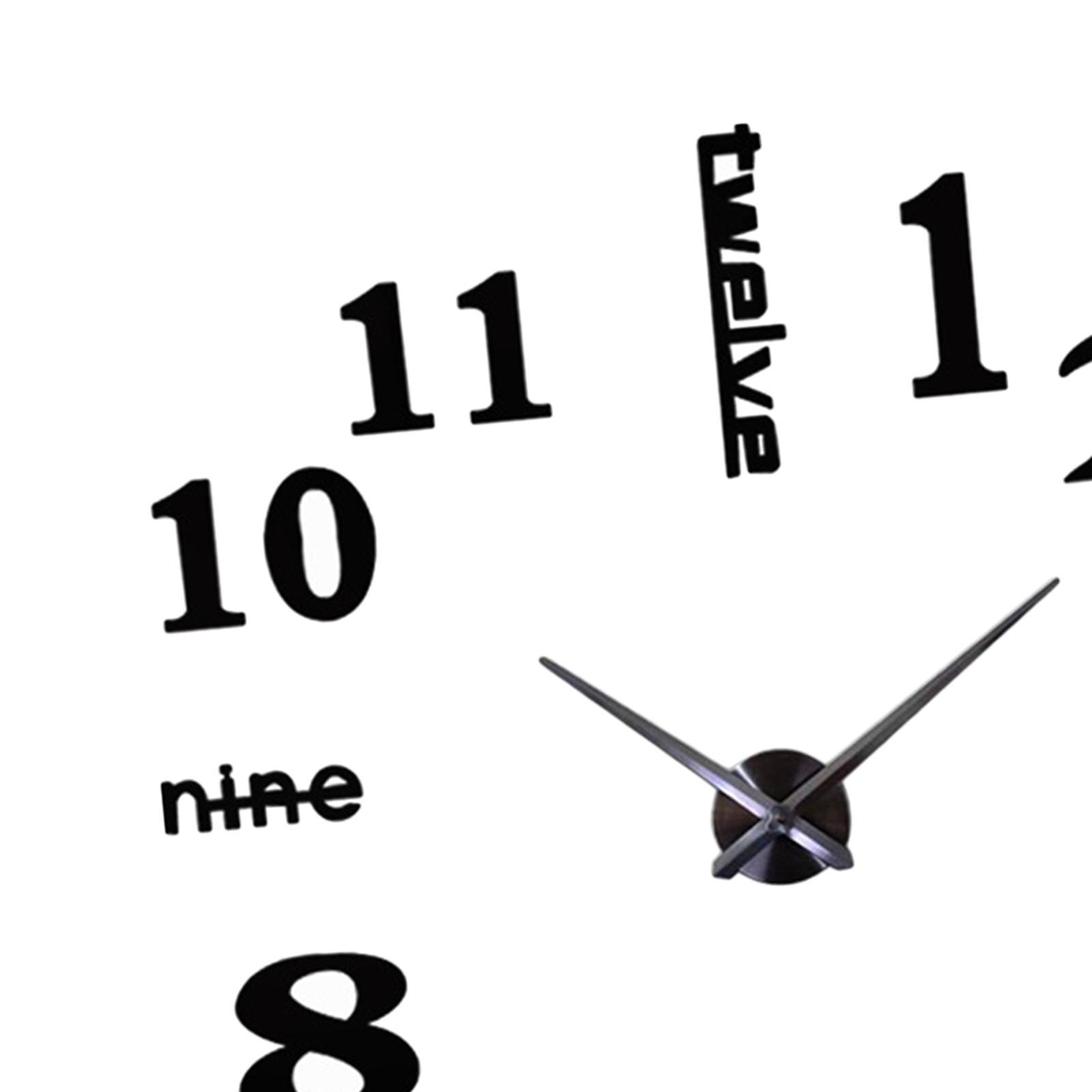 Wall Clock DIY Digital Clock Sticker Acrylic Decal for Home Decor Office
