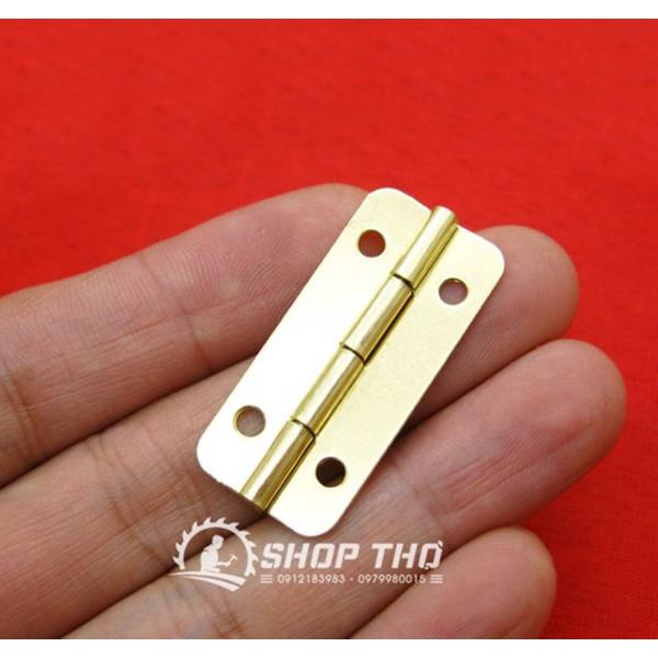 Bàn lề chữ nhật 37x17mm màu vàng bo góc