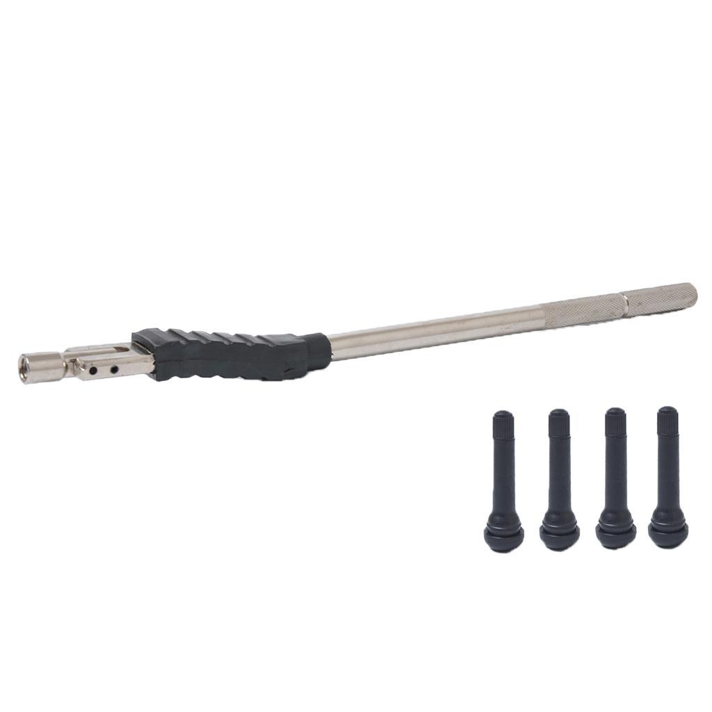 Chrome Valve Stem Puller Tool Tire Changer Repair Install Tool BENT,TR418 x4