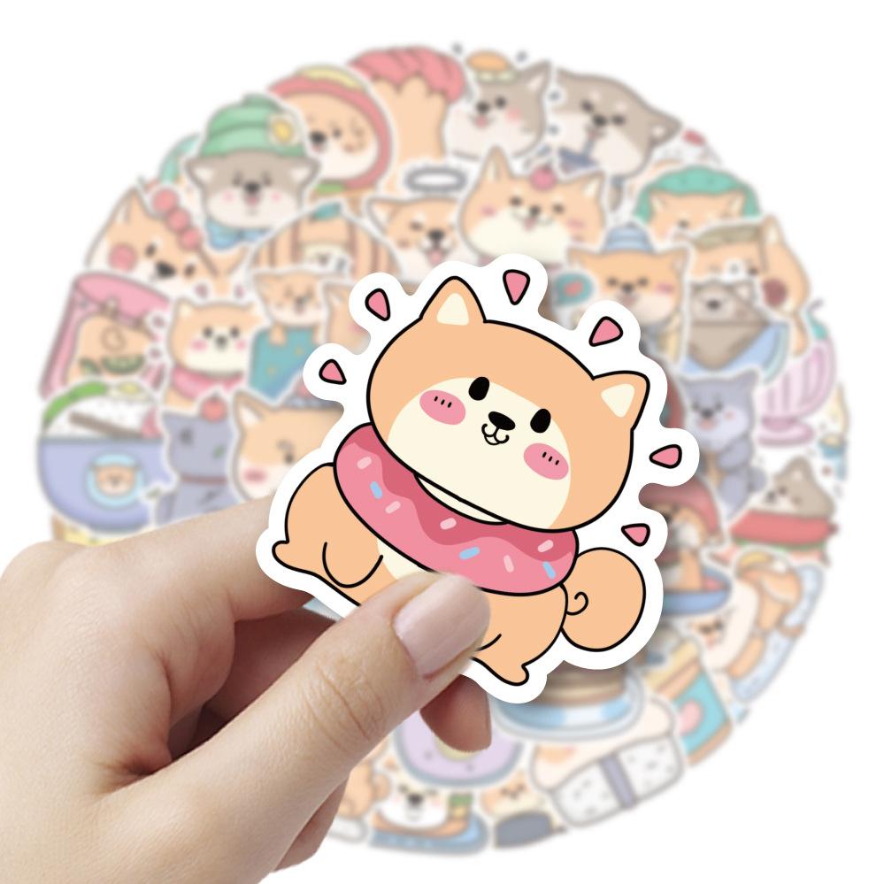 Sticker CHÓ SHIBA INU CHIBI hoạt hình cute trang trí mũ bảo hiểm,guitar,ukulele,điện thoại,sổ tay,laptop