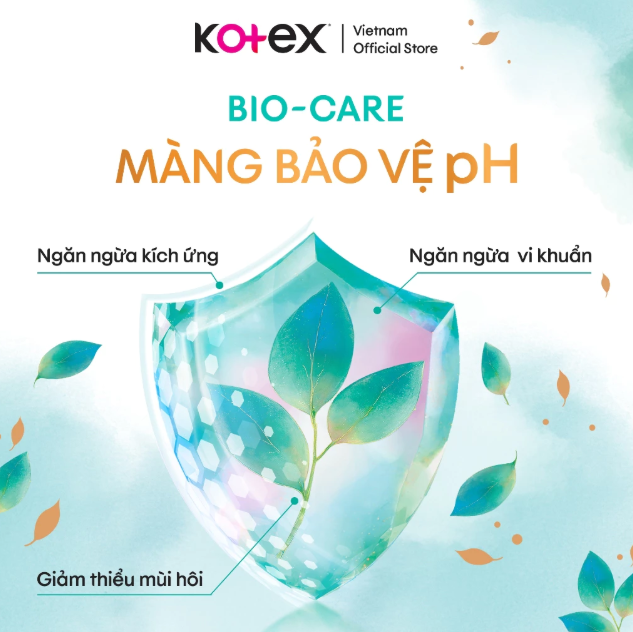 Combo 4 Gói Băng vệ sinh Kotex Biocare Ban Ngày Mặt bông siêu mỏng có cánh 23cm 16 miếng
