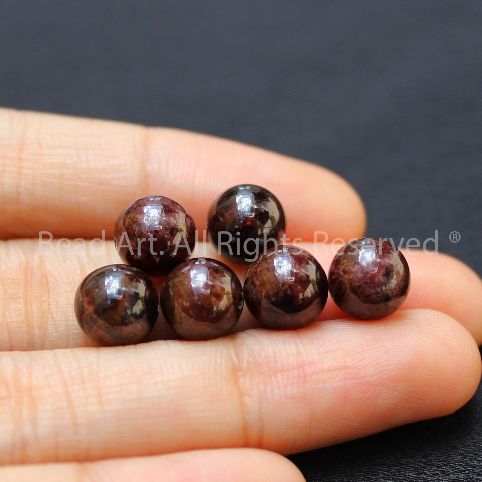 [1 Hạt/3 Hạt] 8MM Đá Garnet, Ngọc Hồng Lựu Loại B Tự Nhiên, Đá Phối Vòng Tay Phong Thuỷ, Chuỗi Hạt, Mệnh Hoả, Thổ - Bead Art