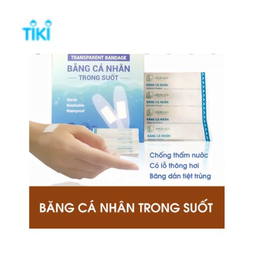 BĂNG KEO CÁ NHÂN Y TẾ TRONG SUỐT HỘP 100 MIẾNG