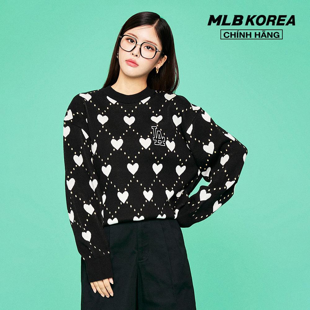 MLB - Áo sweater unisex cổ tròn tay dài Heart Overfit 3AKPH0131