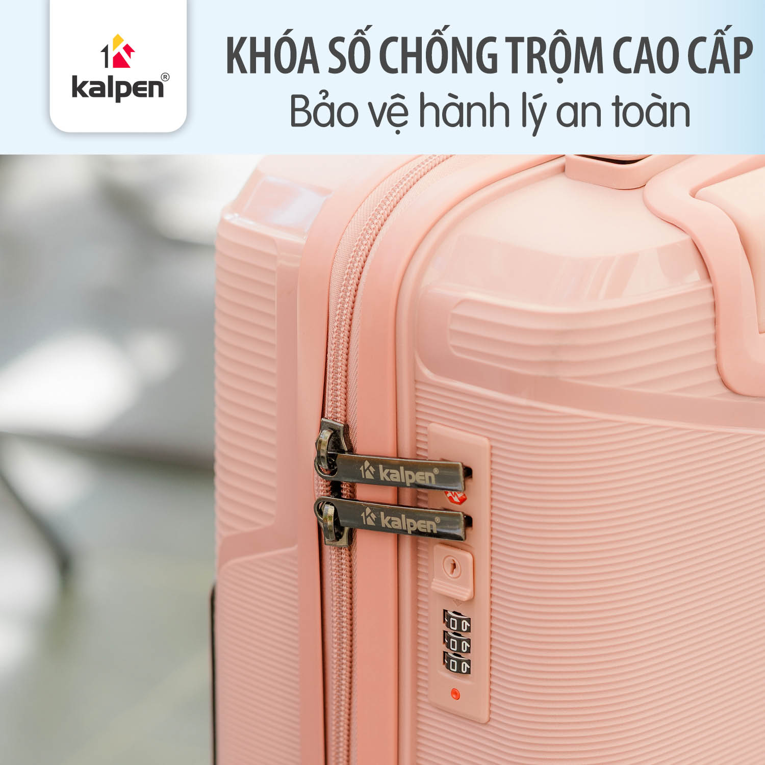 Vali kéo du lịch xách tay có khóa số Kalpen Travel Zone 20 inch G30 bánh xe xoay 360 độ chuẩn Đức