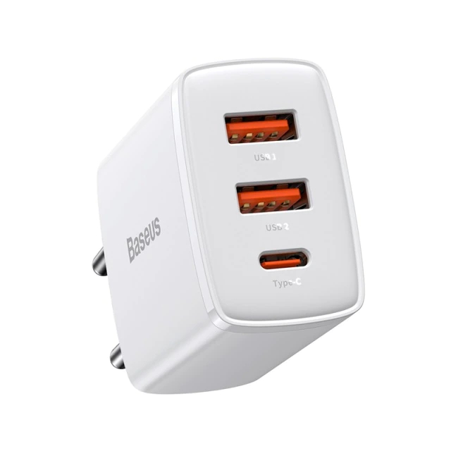 Củ Sạc Baseus 30W Charger Type C PD Fast Charging 3 Ports USB Quick Phone Charger For iPhone Xiaomi Samsung - Hàng Chính Hãng