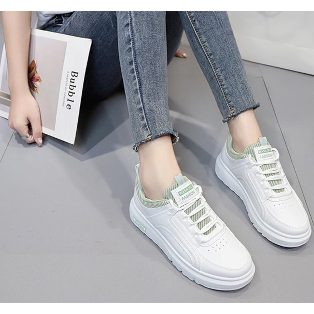 Giày nữ thể thao sneaker phối đơn giản đế nhẹ dễ phối đồ MS 105