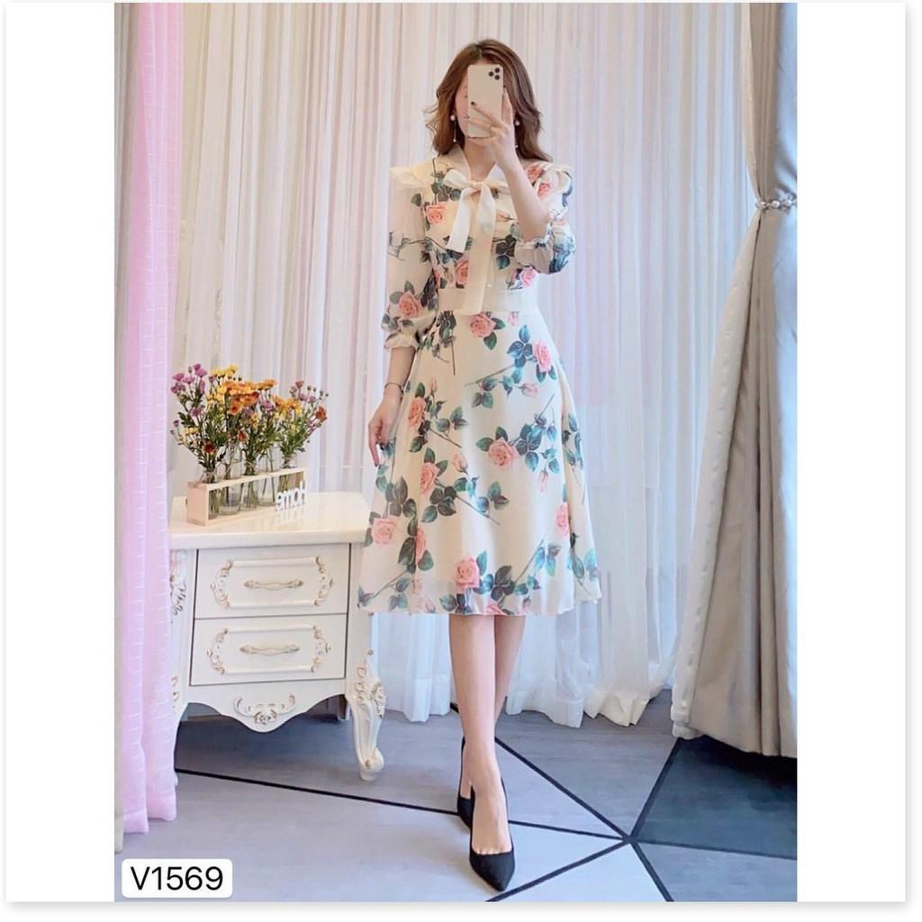 ĐẦM HOA NƠ PHỐI VOAN,THIẾT KẾ HỌA TIẾT HOA VÔ CÙNG SANG TRỌNG,ĐẶC BIỆT LÀ CHẤT LIỆU VÃI THOÁNG MÁT THỜI TRANG KME.STORE