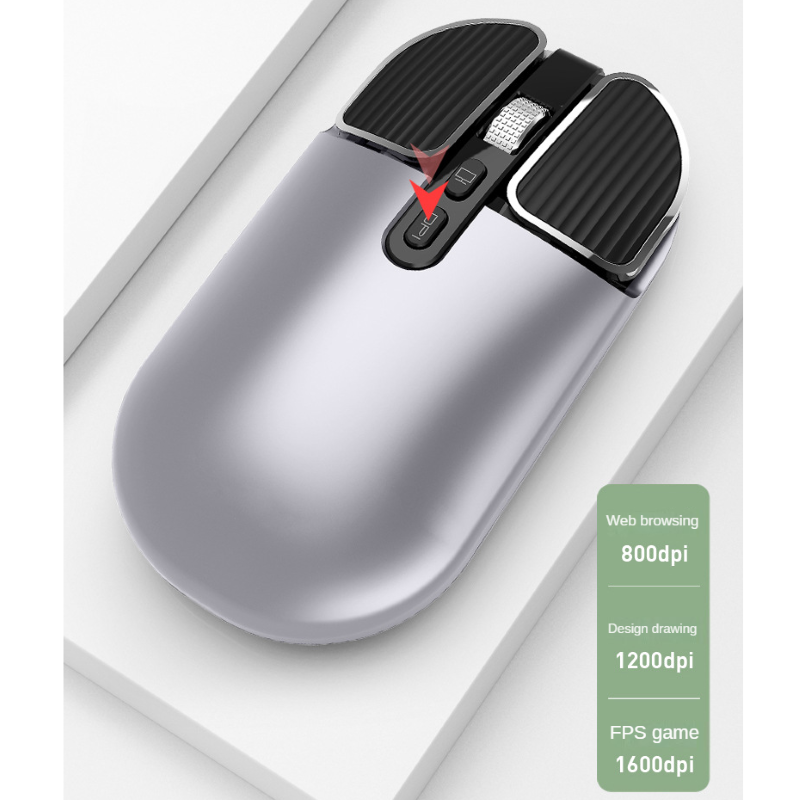 Chuột không dây M203 -  Bluetooth + USB Wireless 2.4G - Pin sạc typeC - Chống ồn - chống mỏi cổ tay