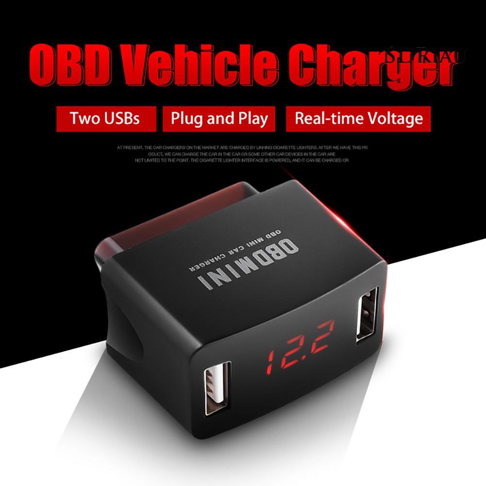 Tẩu Sạc 12 / 24v Obd Led Có Màn Hình Hiển Thị Chuyên Dụng Cho Xe Ô Tô