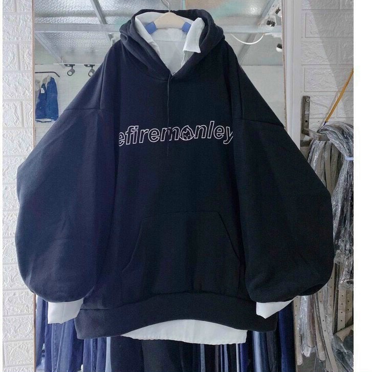 Áo Hoodie Unisex Tay Phồng Hàn Quốc Chữ Efiremonkey Cặp Nam Nữ FREESHIP ĐẸP Khoác Nỉ Có Nón 2 Lớp Thu Đông Chống Nắng