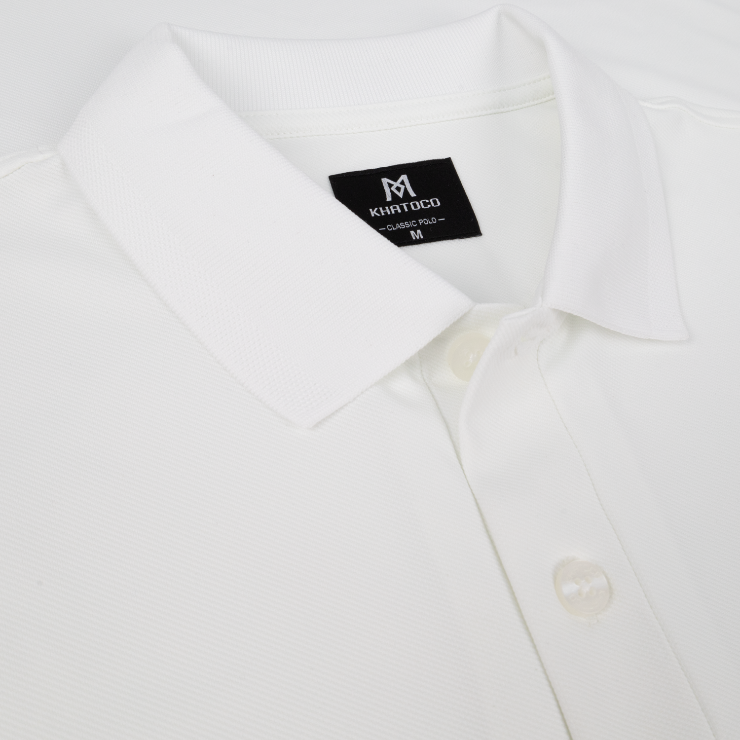 Áo thun polo nam Khatoco trắng A2MN438R2-CNTR683-2701-N