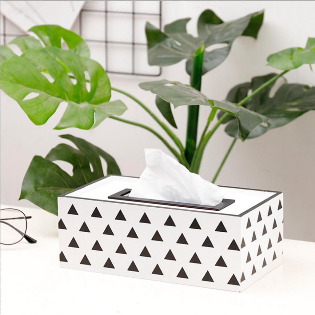 Wooden Tissue Box Cover Holder Case Paper Dispenser for Bathroom Bedroom