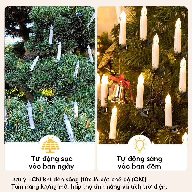 Đèn trang trí năng lượng mặt trời hình nến, tích kiệm điện, bóng siêu sáng, chống thấm nước - DA3137