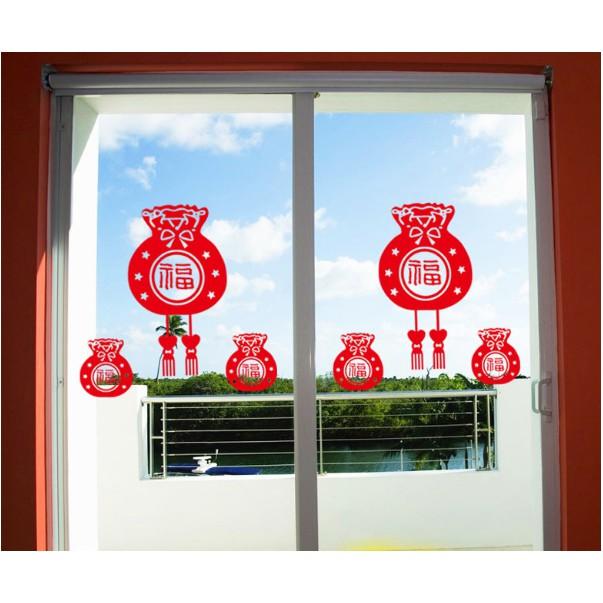 Decal trang trí tết - 3 Túi Thơm ngôi sao