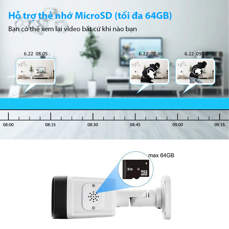 Camera IP wifi chống nước chuyên lắp ngoài trời