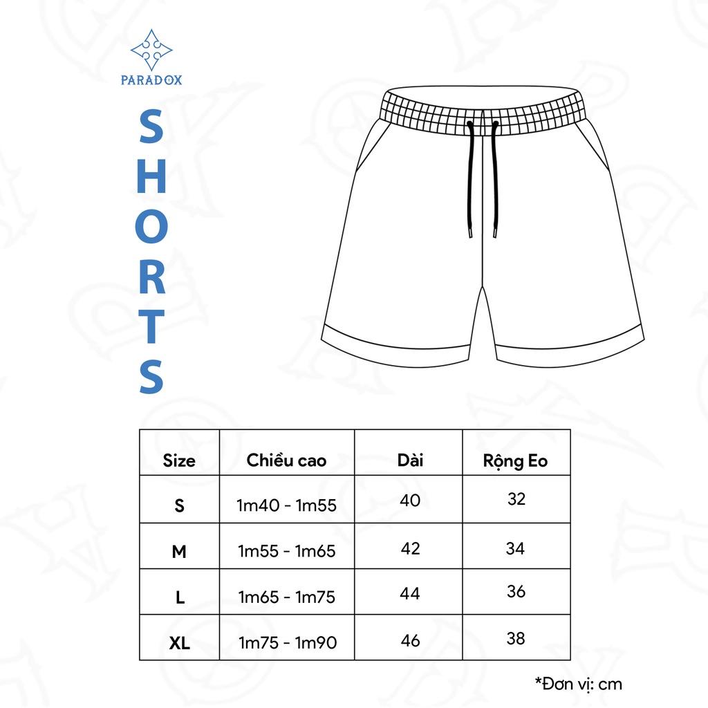 Quần short Paradox VERTICAL EMBOSSING SHORTS - Black