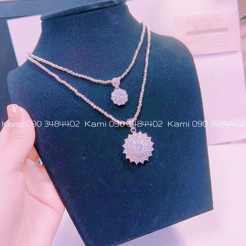 Dây chuyền bi mặt đá xi bạch kim siêu sáng
