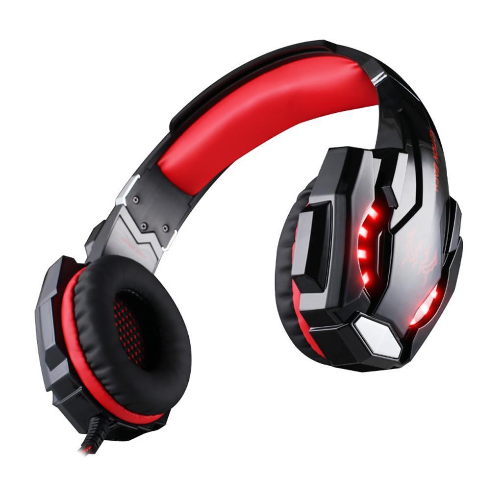Deep Bass Game Headphone Sound Over-Ear Gaming Headset w/ LED Light Red