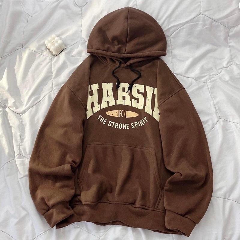 Áo hoodie nỉ bông HARSII màu TRẮNG/NÂU/XÁM CHÌ ️ Nam nữ unisex ️ Áo Khoác Hoodie form rộng Jaystoree