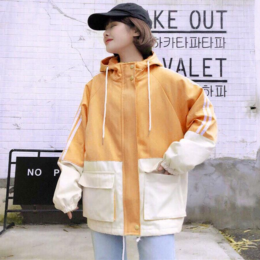 Áo khoác nữ dù 2 lớp in chữ LionGirl phối nón hàng đẹp - M304