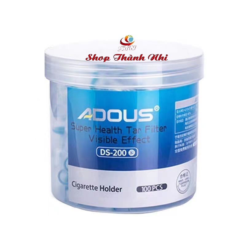 Hộp 100 tẩu thuốc nhựa dẻo ADOUS GREEN HEALTH, Shop Thành Nhi