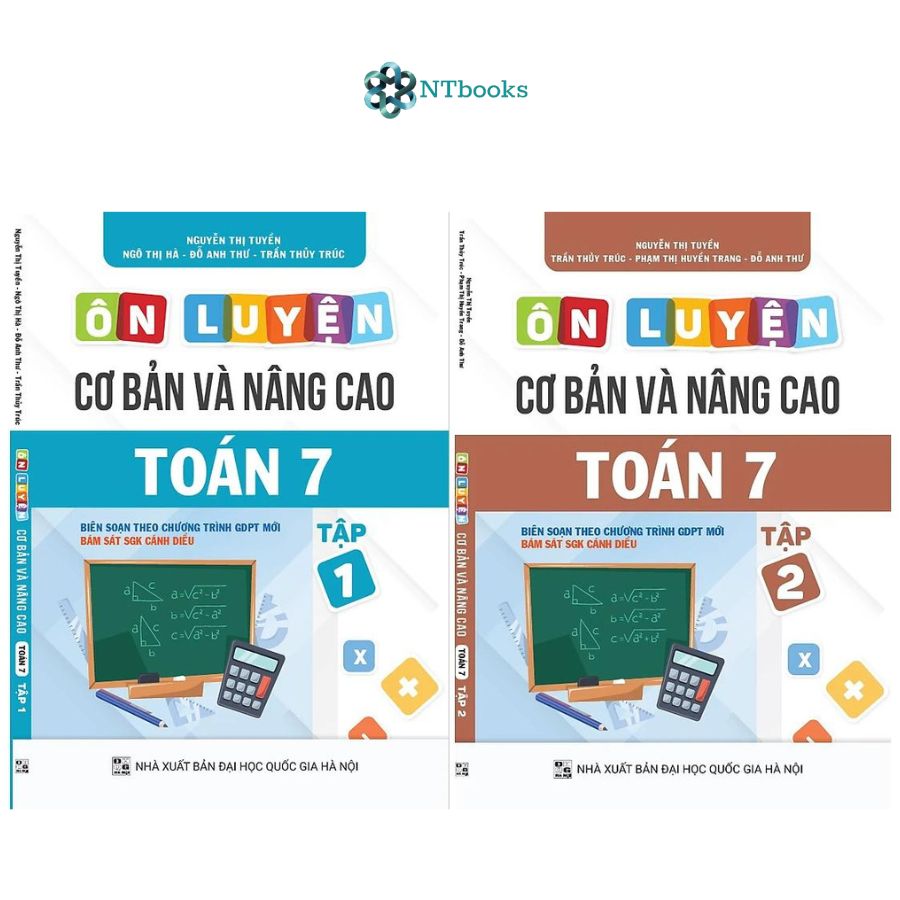 Combo 2 cuốn Ôn luyện Cơ bản và Nâng cao Toán 7 Tập 1 + Tập 2 - Cánh diều