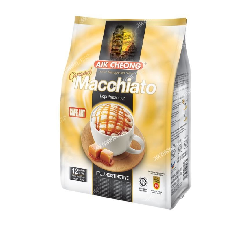 Cà Phê Macchiato Caramel Hòa Tan Aik Cheong Malaysia 300g (12 Gói x 25g)