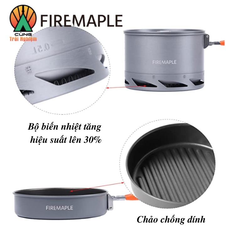 Bộ Nồi Dã Ngoại Fire Maple 3 Chiếc Feast Heat Exchanger Set FEAST-HEAT