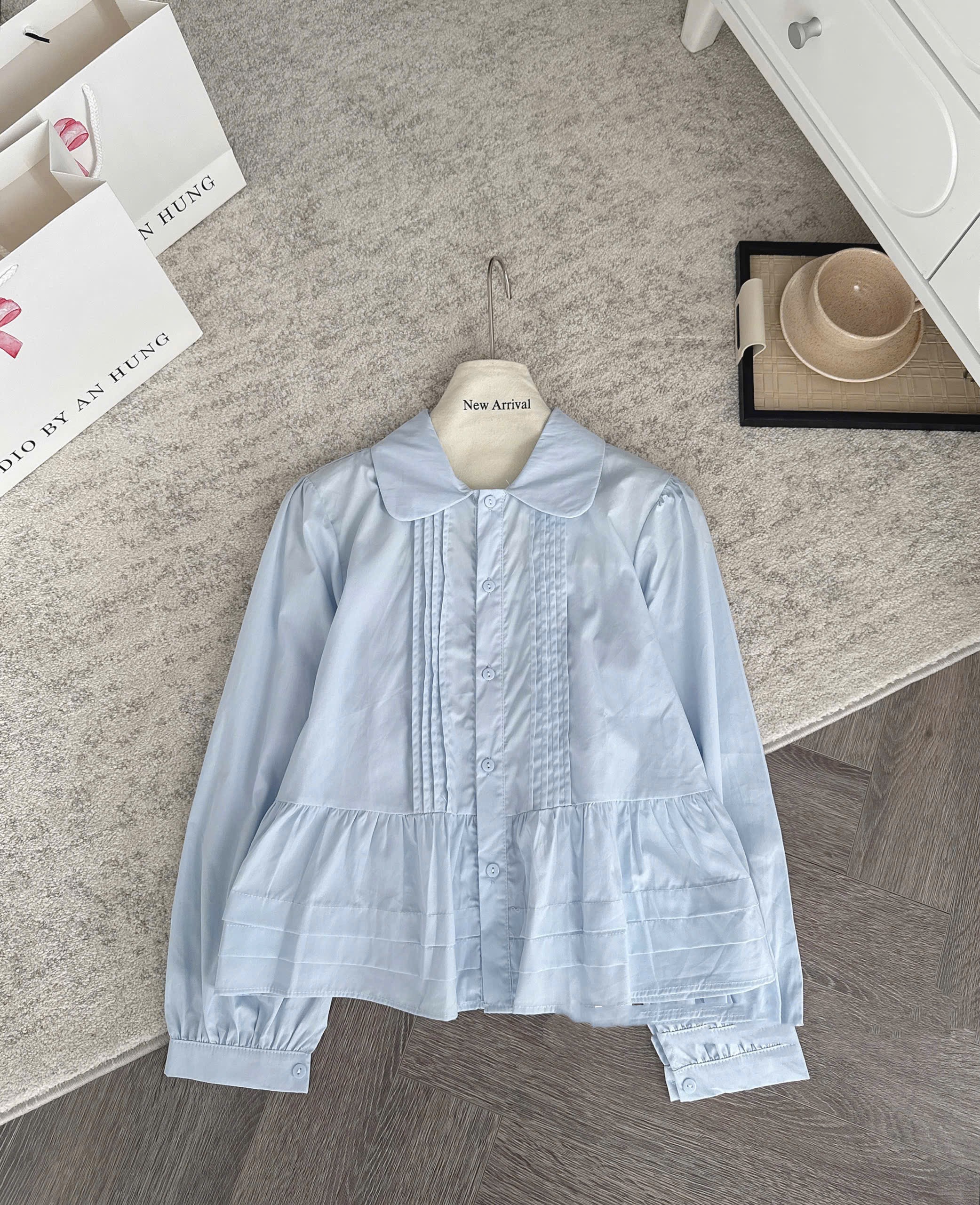 Áo Sơ Mi Nữ Cổ Sen Viền Ngực Vintage – Áo Sơ Mi Form Dáng Cổ Điển, Tone Màu Dễ Mặc Thanh Lịch