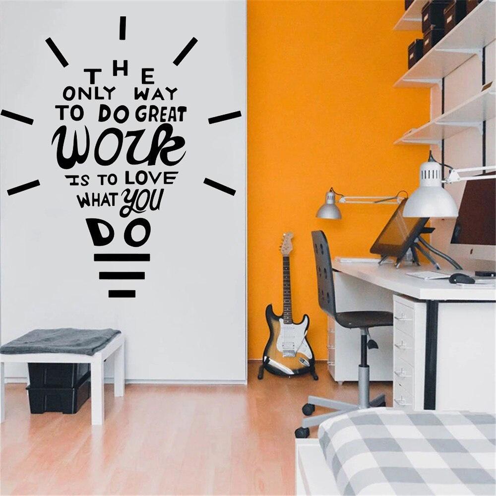 Decal Dán Tường Tiếng Anh Trang Trí "THE ONLY WAY TO DO GREAT WORK" Decal Cao Cấp AmyShop