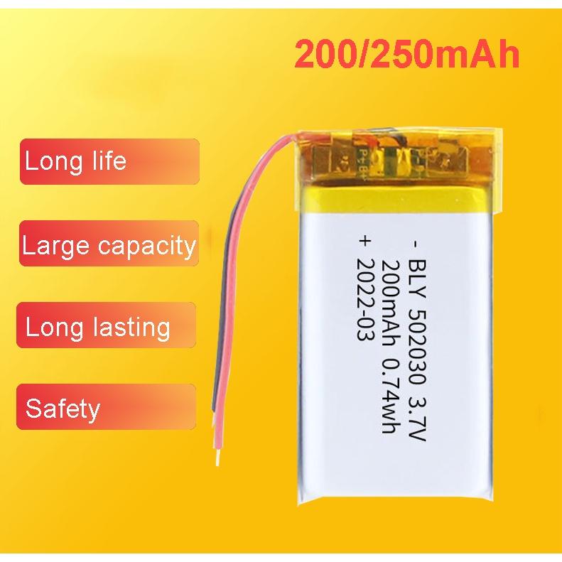 Pin Sạc Lithium Polymer 3.7V 200 và 250mah 502030 Cho tai nghe,loa Mp3 MP4 MP5 GPS PSP Bluetooth