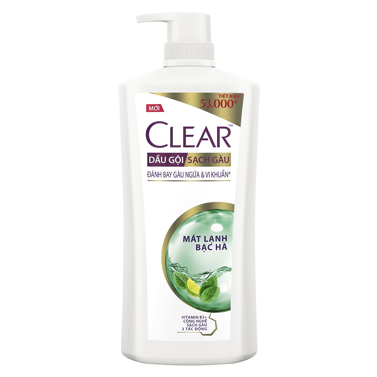 Dầu Gội 630g Clear Sạch Gàu Mát Lạnh Bạc Hà 3X Sức Mạnh Đánh Bay Gàu, Ngứa, Vi Khuẩn
