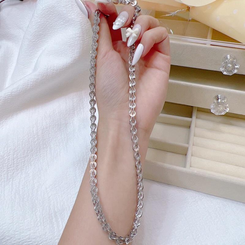Dây chuyền lắc tay đuôi phụng xi bạch kim trắng cao cấp