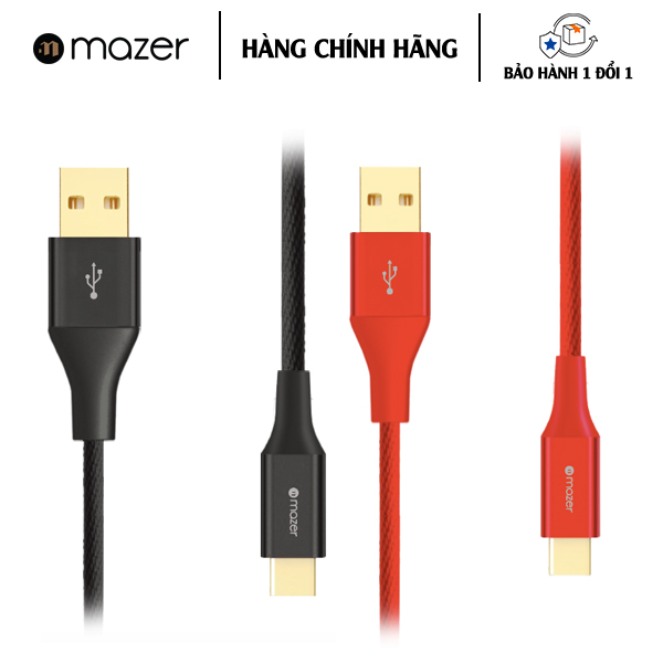 Dây Cáp Mazer ALU.DURA.TEK USB-A to USB-C Cable 3.1A (2m) - Hàng Chính Hãng