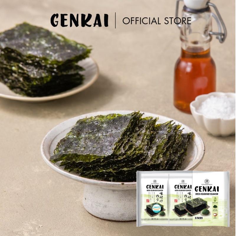 Rong Biển Ăn Liền GENKAI Lá Xanh 12g (4g x 3 gói