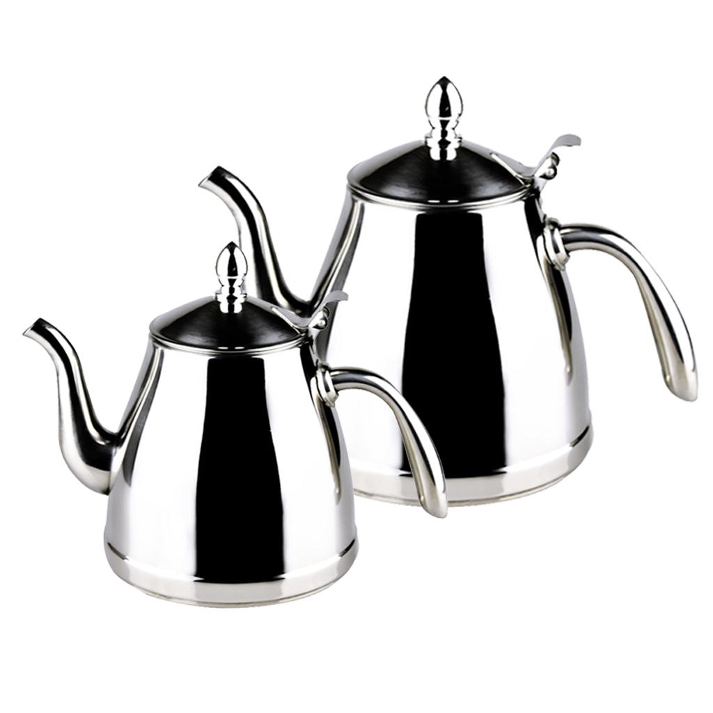 1.5L Stainless Steel Teapot Tea / Coffee Pot Kettle with Mesh Filter Infuser