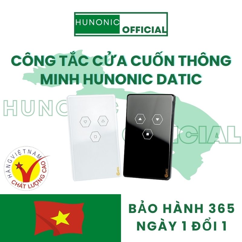 Công Tắc Cửa Cuốn Thông Minh Hunonic Datic Trắng-Đen│Công tắc điều khiển cửa cuốn từ xa bằng điện thoại