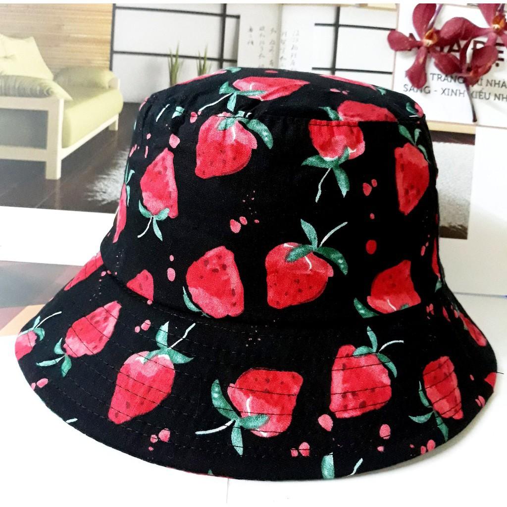 Mũ BUCKET hoạ tiết hoa quả xinh xắn