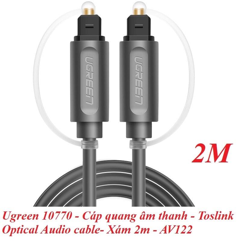 Ugreen UG10770AV122TK 2M màu Xám Dây cáp quang âm thanh 2 đầu dương - HÀNG CHÍNH HÃNG