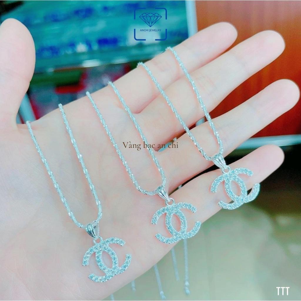 Dây chuyền bạc nữ kèm mặt hình chữ X đính đá trẻ trung thanh lịch, trang sức Anchi jewelry