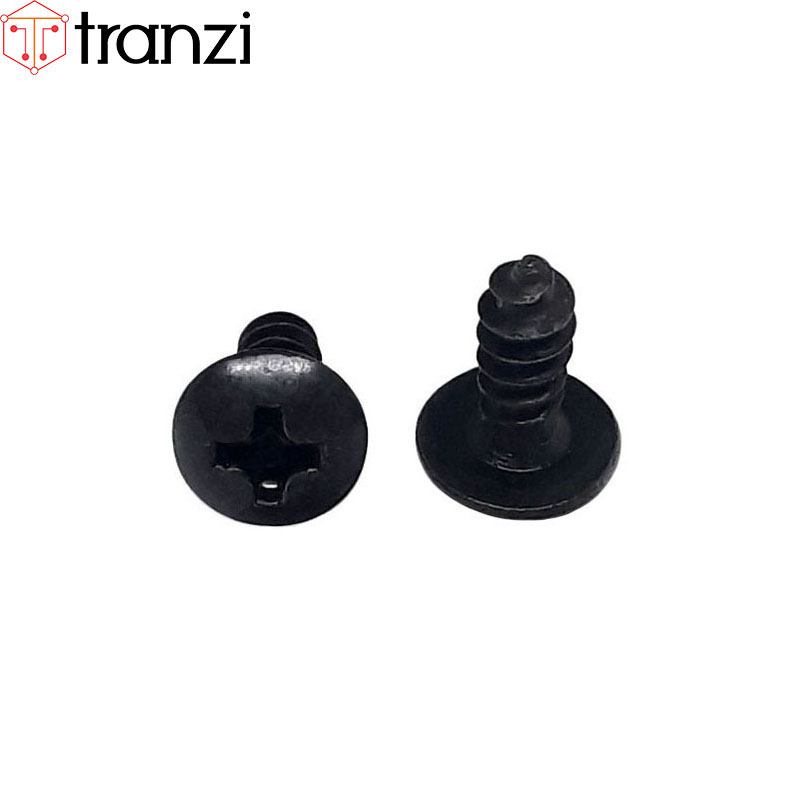 Vít bake đầu dù đuôi nhọn ren thô mạ đen M3x8 - túi 50 cái